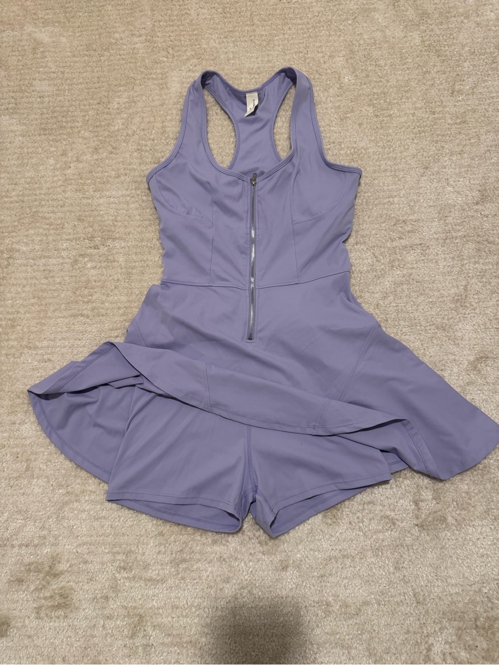 Commense Lavender Athletic Skort Romper with Front Zip size M